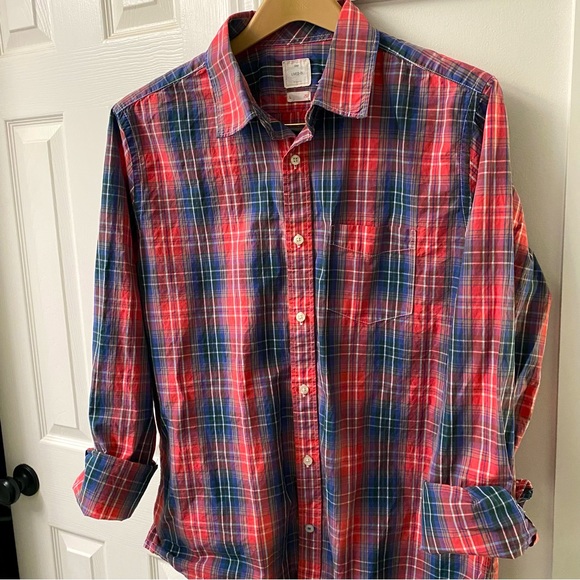 GAP Lightweight Long Sleeve Button Down Casual Dress Shirt in Large Red - Picture 1 of 6